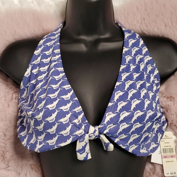 Tommy Bahama bikini halter top halter top. Sze 36D Whale pattern - Picture 3 of 7